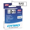 D1 STANDARD TAPE CARTRIDGE FOR DYMO LABEL MAKERS, 1/2IN X 23FT, BLACK ON WHITE
