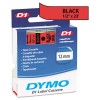 D1 STANDARD TAPE CARTRIDGE FOR DYMO LABEL MAKERS, 1/2IN X 23FT, BLACK ON RED