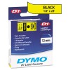 D1 STANDARD TAPE CARTRIDGE FOR DYMO LABEL MAKERS, 1/2IN X 23FT, BLACK ON YELLOW