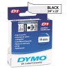 D1 STANDARD TAPE CARTRIDGE FOR DYMO LABEL MAKERS, 3/4IN X 23FT, BLACK ON CLEAR