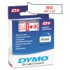 D1 STANDARD TAPE CARTRIDGE FOR DYMO LABEL MAKERS, 3/4IN X 23FT, RED ON WHITE