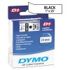 D1 STANDARD TAPE CARTRIDGE FOR DYMO LABEL MAKERS, 1IN X 23FT, BLACK ON WHITE