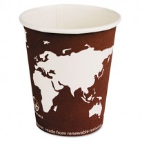 WORLD ART RENEWABLE RESOURCE COMPOSTABLE HOT DRINK CUPS, 8 OZ, PLUM, 1000/CARTON