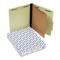 PRESSBOARD CLASSIFICATION FOLDERS, LETTER, FOUR-SECTION, LIGHT GREEN, 10/BOX