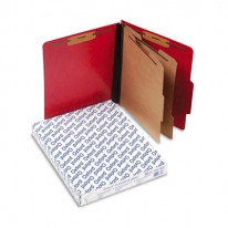 PRESSGUARD CLASSIFICATION FOLDERS, LETTER, SIX-SECTION, SCARLET, 10/BOX