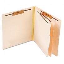 MANILA PRESSBOARD END TAB CLASSIFICATION FOLDERS, LETTER, SIX-SECTION, 10/BOX