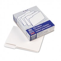 TWO-TONE FILE FOLDERS, 1/3 CUT TOP TAB, LETTER, WHITE, 100/BOX