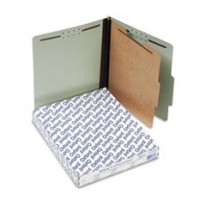 PRESSBOARD CLASSIFICATION FOLDERS, LETTER, FOUR-SECTION, GREEN, 10/BOX