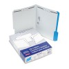FOLDERS WITH EMBOSSED FASTENERS, 1/3 CUT TOP TAB, LETTER, BLUE, 50/BOX