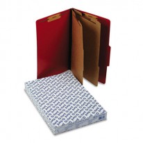 PRESSGUARD CLASSIFICATION FOLDERS, LEGAL, SIX-SECTION, SCARLET, 10/BOX