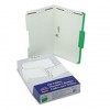FOLDERS WITH EMBOSSED FASTENERS, 1/3 CUT TOP TAB, LEGAL, GREEN, 50/BOX