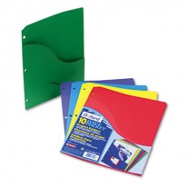 SLASH POCKET PROJECT FOLDERS, JACKET, LETTER, FIVE COLORS, 10/PACK