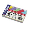 RULED INDEX CARDS, 4 X 6, BLUE/VIOLET/CANARY/GREEN/CHERRY, 100/PACK