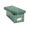 REINFORCED BOARD CARD FILE, LIFT-OFF LID, HOLDS 1,200 3 X 5 CARDS, GREEN MARBLE
