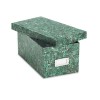 REINFORCED BOARD CARD FILE, LIFT-OFF LID, HOLDS 1,200 4 X 6 CARDS, GREEN MARBLE