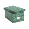 REINFORCED BOARD CARD FILE, LIFT-OFF LID, HOLDS 1,200 5 X 8 CARDS, GREEN MARBLE