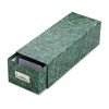 REINFORCED BOARD CARD FILE WITH PULL DRAWER HOLDS 1500 3 X 5 CARDS, GREEN MARBLE
