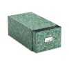 REINFORCED BOARD CARD FILE WITH PULL DRAWER HOLDS 1500 5 X 8 CARDS, GREEN MARBLE