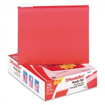 READY-TAB LIFT TAB REINFORCED HANGING FILE FOLDERS, 1/5 TAB, LETTER, RED, 25/BOX