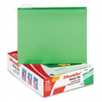 READY-TAB LIFT TAB REINFORCED HANGING FOLDERS, 1/5 TAB, LETTER, BRT GREEN, 25/BX