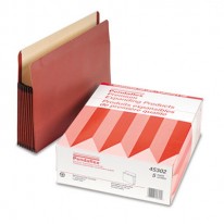 WATERSHED SEVEN INCH EXPANSION FILE POCKET, STRAIGHT CUT, LETTER, RED, 5/BOX