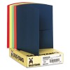 CONTOUR TWO-POCKET REYCLED PAPER FOLDER, 100-SHEET CAPACITY, ASSORTED COLORS