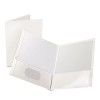 HIGH GLOSS LAMINATED PAPERBOARD FOLDER, 100-SHEET CAPACITY, WHITE, 25/BOX