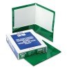 HIGH GLOSS LAMINATED PAPERBOARD FOLDER, 100-SHEET CAPACITY, GREEN, 25/BOX
