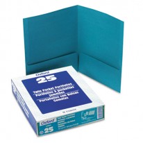 TWIN-POCKET LINEN PAPER PORTFOLIO, TEAL