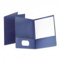 TWIN-POCKET LINEN PAPER PORTFOLIO, NAVY