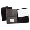 TWIN-POCKET PORTFOLIO, EMBOSSED LEATHER GRAIN PAPER, BLACK, 25/BOX
