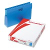 THREE INCH EXPANSION HANGING BOX BOTTOM FOLDERS WITH SIDES, LEGAL, BLUE, 25/BOX