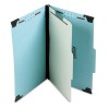PRESSBOARD HANGING CLASSIFICATION FOLDER W/DIVIDERS, FOUR-SECTION, LEGAL, BLUE