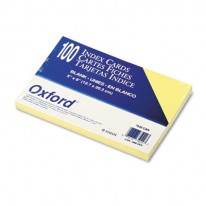 UNRULED INDEX CARDS, 5 X 8, CANARY, 100/PACK