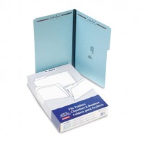 TWO-FASTENER PRESSBOARD EXPANDING FOLDER WITH 1/3 CUT TAB, LEGAL, BLUE, 25/BOX