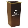 METRO COLLECTION RECYCLING RECEPTACLE, SQUARE, STEEL, 18 GAL, BROWN