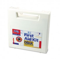 FIRST AID KIT FOR 50 PEOPLE, 195 PIECES, OSHA/ANSI COMPLIANT, PLASTIC CASE