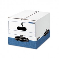 STOR/FILE EXRTA STRENGTH STORAGE BOX, LETTER/LEGAL, WHITE/BLUE 12/CTN