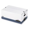 STOR/FILE STORAGE BOX, LEGAL, STRING AND BUTTON, WHITE/BLUE, 4/CARTON