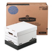 R-KIVE MAX STORAGE BOX, LEGAL/LETTER, LOCKING LID, WHITE/BLACK, 12/CARTON