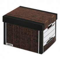 R-KIVE MAX STORAGE BOX, LETTER/LEGAL, LOCKING LID, WOODGRAIN, 4/CARTON