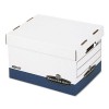 R-KIVE MAX STORAGE BOX, LETTER/LEGAL, LOCKING LID, WHITE/BLUE, 4/CARTON