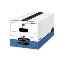 LIBERTY PLUS STORAGE BOX, LEGAL, STRING/BUTTON, WHITE/BLUE, 12/CARTON