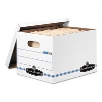 STOR/FILE STORAGE BOX, LETTER/LEGAL, LIFT-OFF LID, WHITE, 6/PACK
