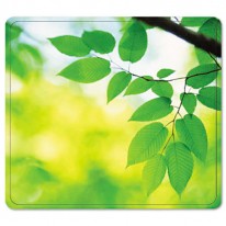 RECYCLED MOUSE PAD, NONSKID BASE, 7-1/2 X 9, LEAVES