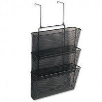 MESH PARTITION ADDITIONS THREE-FILE POCKET ORGANIZER, 12 5/8 X 16 3/4, BLACK