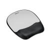 MOUSE PAD W/WRIST REST, NONSKID BACK, 8 X 9-1/4, SILVER