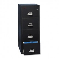 4-DRAWER VERTICAL FILE, 20-13/16W X 25D, UL 350FOR FIRE, LEGAL, BLACK