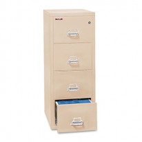 4-DRAWER VERTICAL FILE, 20-13/16W X 25D, UL 350FOR FIRE, LEGAL, PARCHMENT