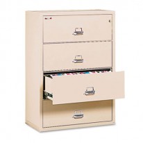 4-DRAWER LATERAL FILE, 31-1/8W X 22-1/8D, UL LISTED 350, LTR/LEGAL, PARCHMENT